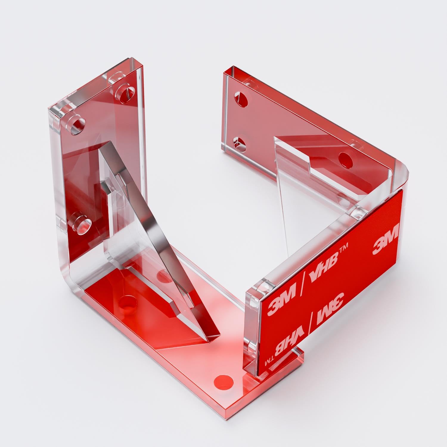 Caterpillar Red Clear 4 X V4, 5Mm Thickness, Reinforced, Strong, Angled L Brackets, Polished Acrylic + 40X M5 Bolts, Right Angle Bracket, No Glue Required, Self Adhesive.
