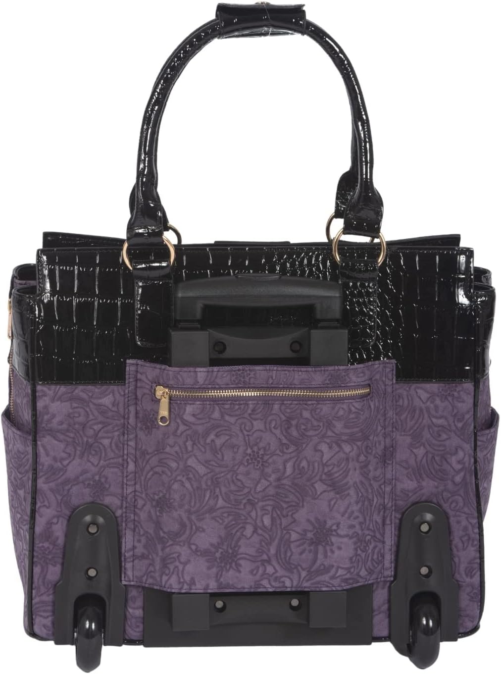 JKM and Company Alligator Compatible With Computer iPad, Laptop Tablet Rolling Tote Bag Briefcase Carryall Bag