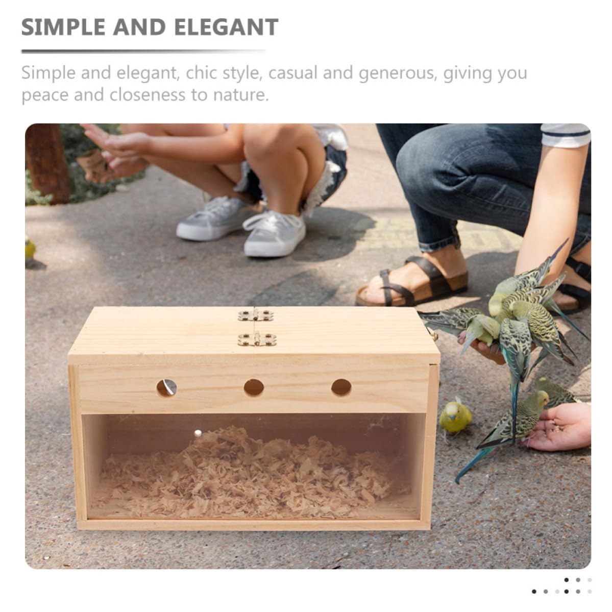 VICASKY Caja Nido Fácil de Limpiar y Cálida para Pájaros de Madera Beige Adecuado para Cría de Agapornis en Ambientes Interiores y Exteriores