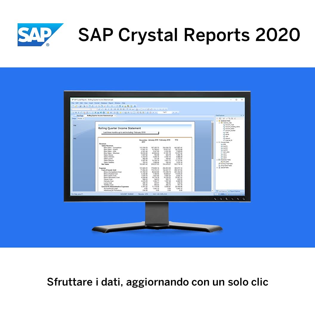 SAP Crystal Reports 2020 Reporting software | Standard | PC | Codice d'attivazione per PC via email
