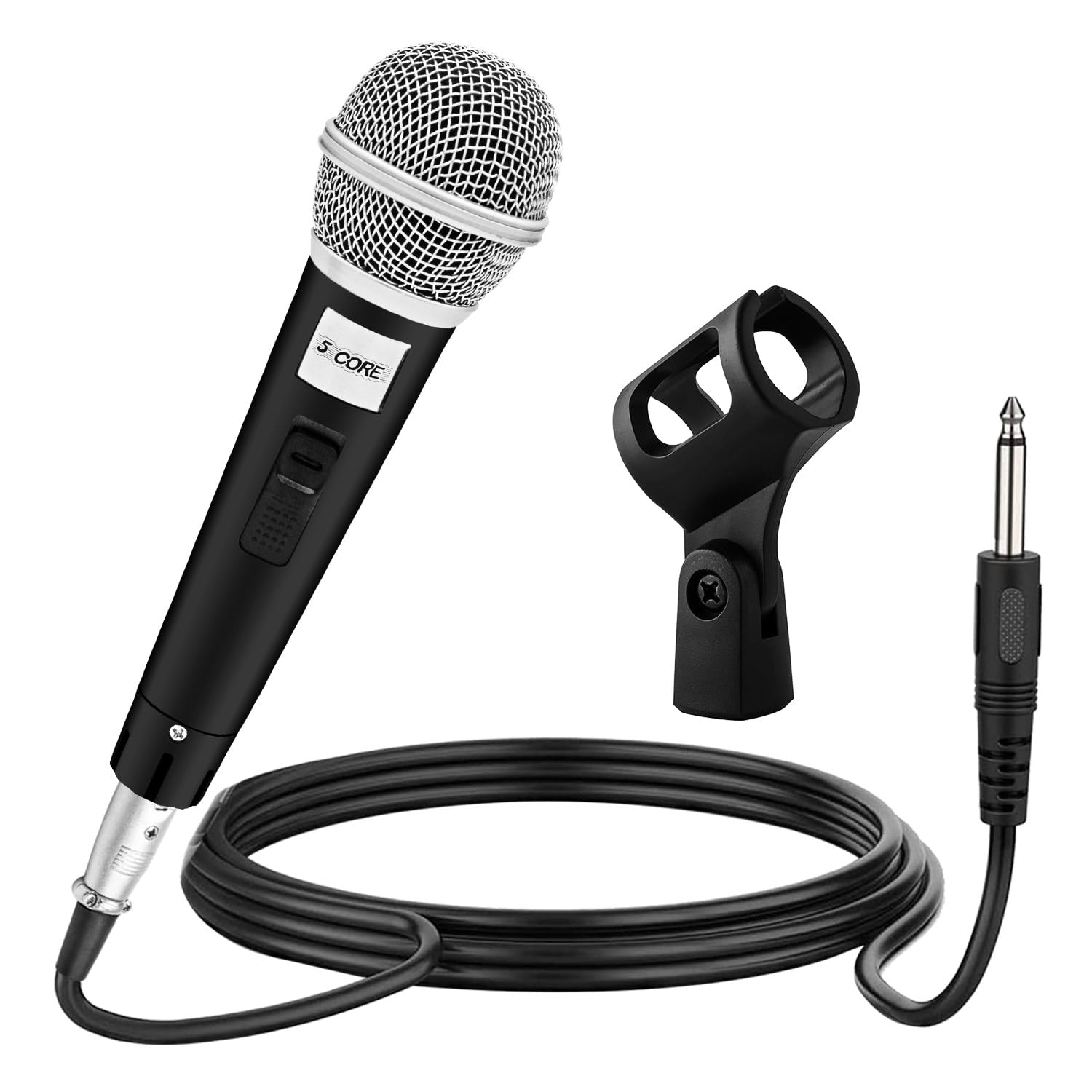 5 CORE Microphone Dynamic Vocal Handheld Mic Cardioid Unidirectional Microfono w On Off Switch + XLR Audio Cable for Singing PM 18