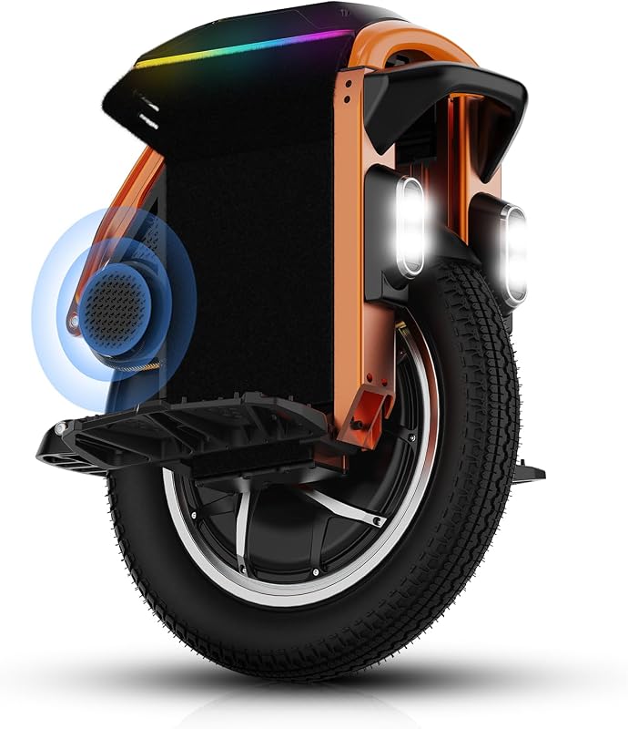 KINGSONG S16Pro Monociclo eléctrico de una rueda monociclo autoequilibrado para adultos, velocidad máxima de 25 MPH y escalada de 35°, viajero eléctrico inteligente con autoequilibrio, con control de aplicación (naranja)