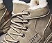 Men's Fashion Sneaker-Style Winter Snow Boots with Warm Fleece Lining, Anti-Slip Outdoor Casual Hiking Short Boots, PU Upper & PVC Sole, Round Toe - Fall/Winter Collection (7.5,Khaki)