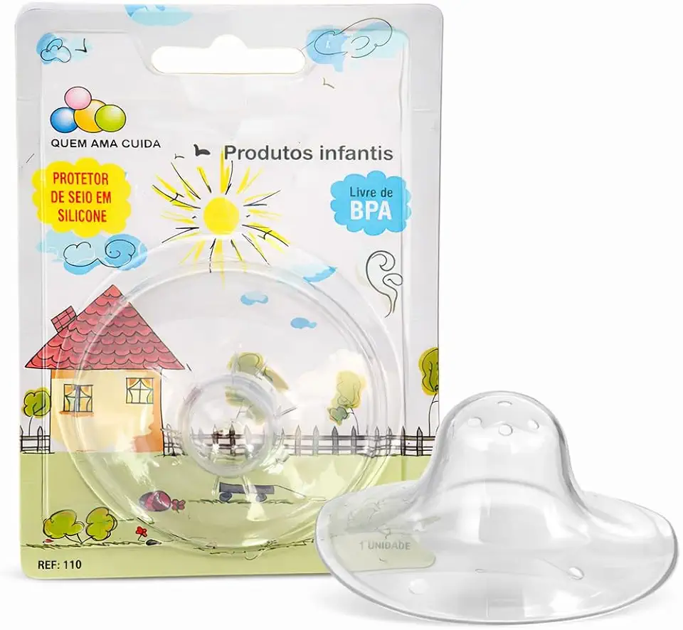 Protetor de Seios Para Amamentação de Silicone Auxilia na Amamentação Proteção Contra Fissuras e Dor Macio Livre de BPA Anatômico 1 unidade