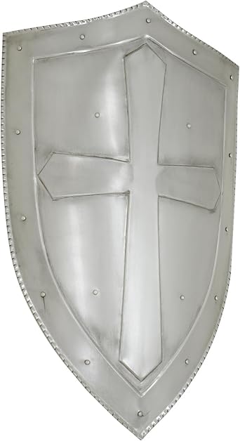 Medieval Warrior Knight Templer Crusader Shield 18G Steel LARP