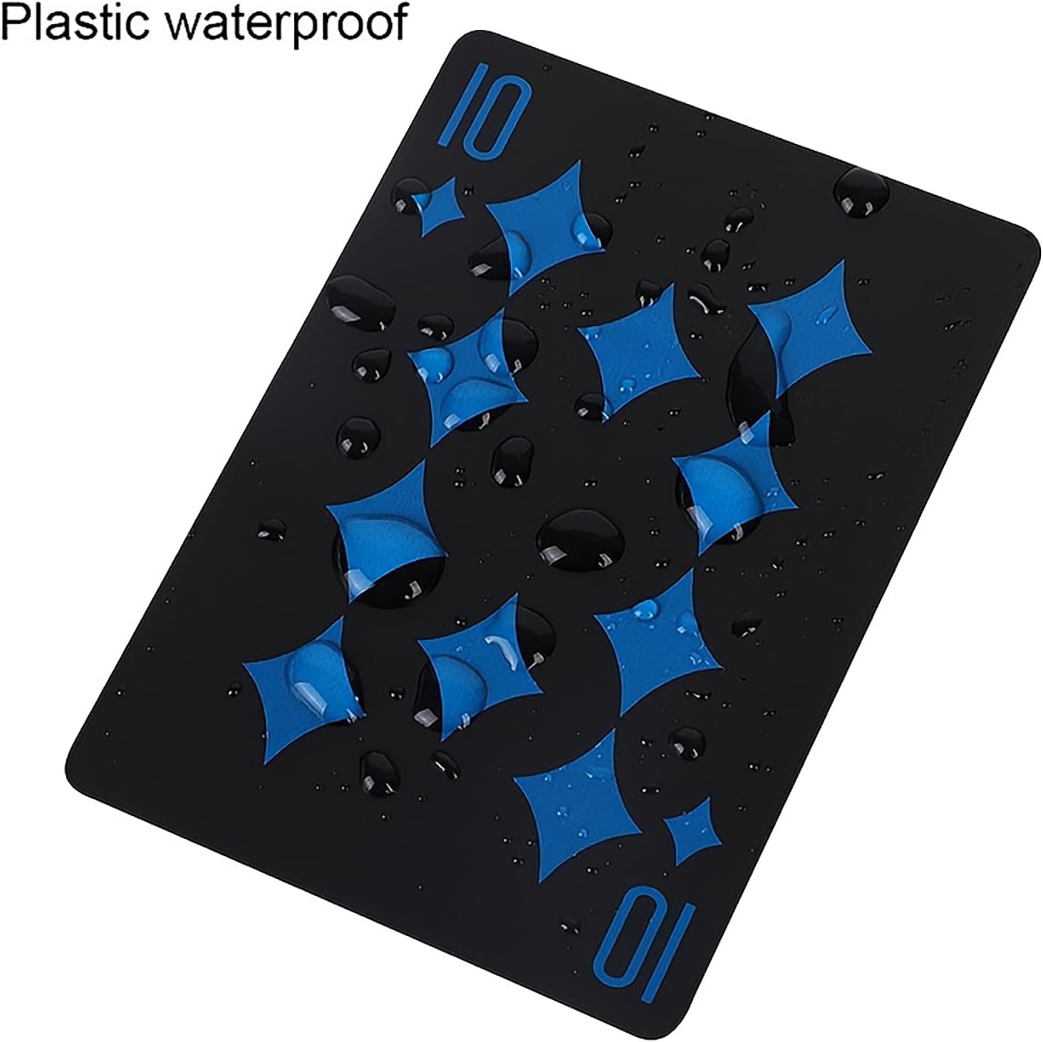 1pc Waterproof Plastic Poker Playing Cards PET Table Games Halloween/Thanksgiving Day (Blue x Silver)