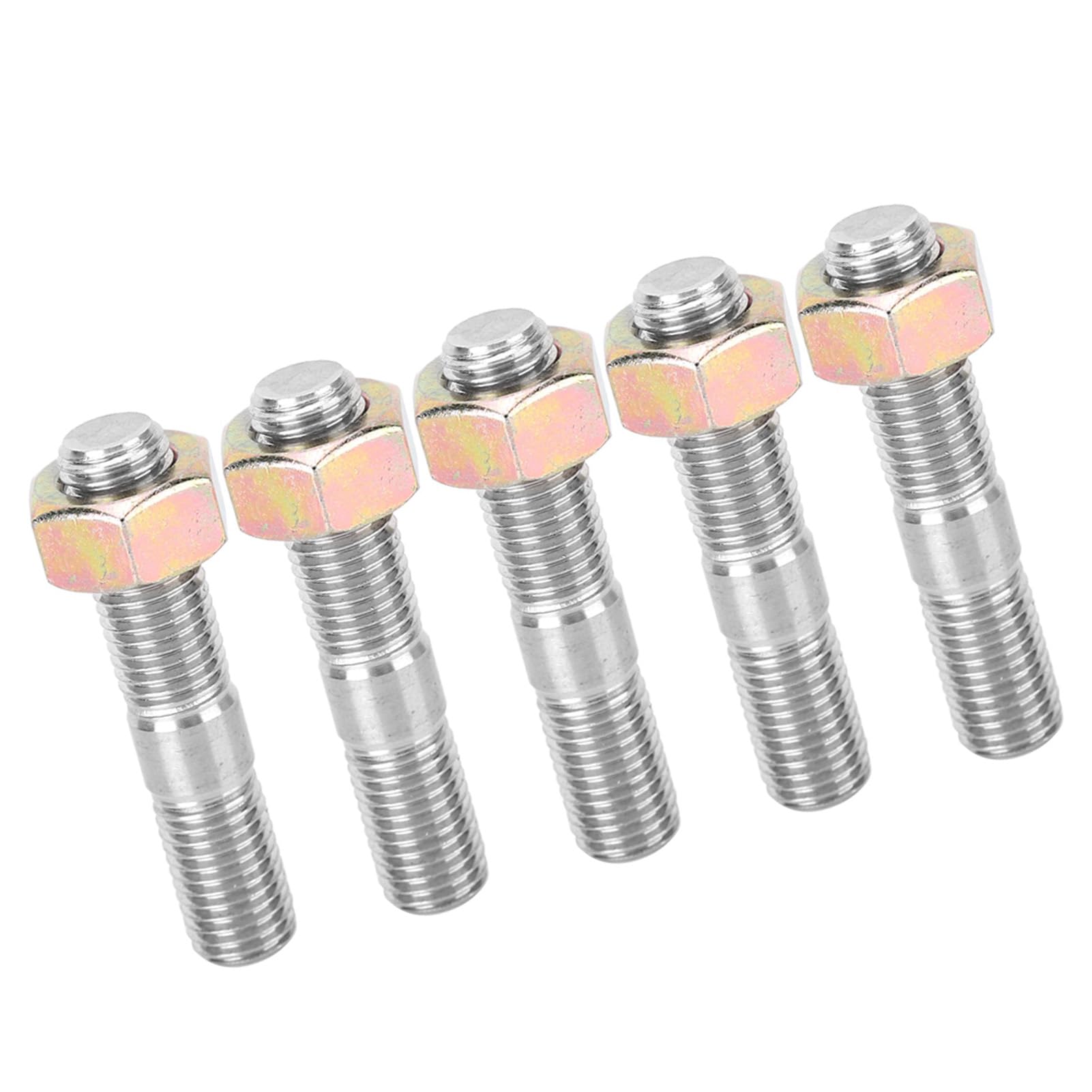 Kit Prigionieri, M10x1.25 50mm Turbo Stud Kit, 5 Pezzi Dadi e Kit Bulloni Testa, Kit di Riparazione di Ricambio per Automobili in Acciaio Inossidabile Adatto per DSM 1G, EVO1~10