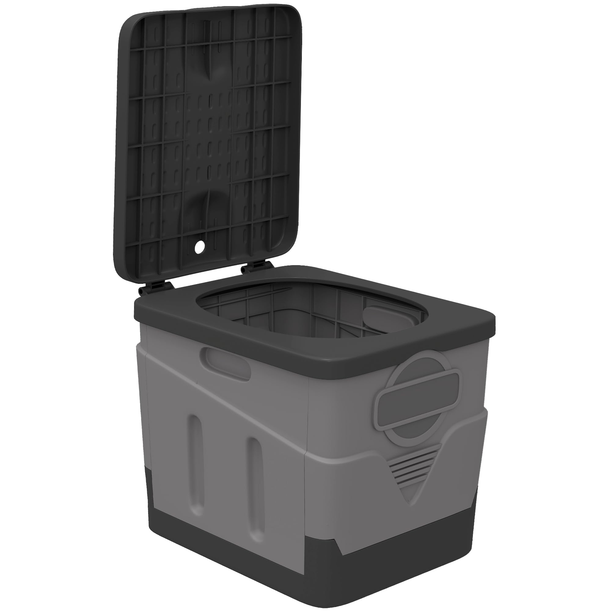 Outsunny Toilette Portable Camping Pliable Toilette de Camping pour Hommes et Femmes - Seau Hygiénique pour Voiture avec 12 Packs d'agent solidifiant et 12 Sacs, Gris foncé