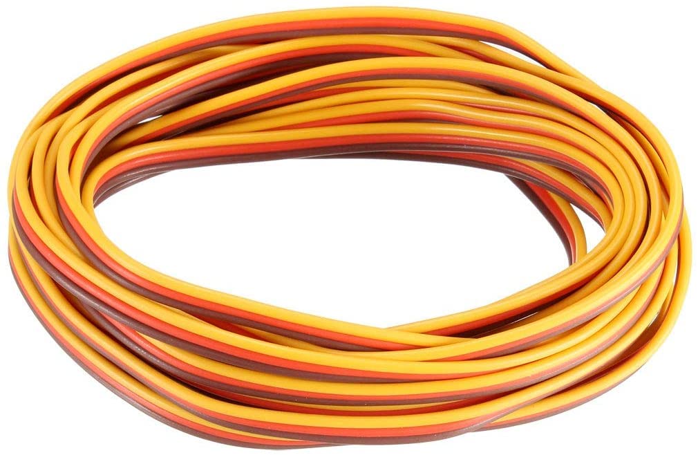 XYWHPGV Câble Servo 28 AWG – 8,5 M, 3 Broches Marron/Rouge/Orange, Pour Futaba/JR RC