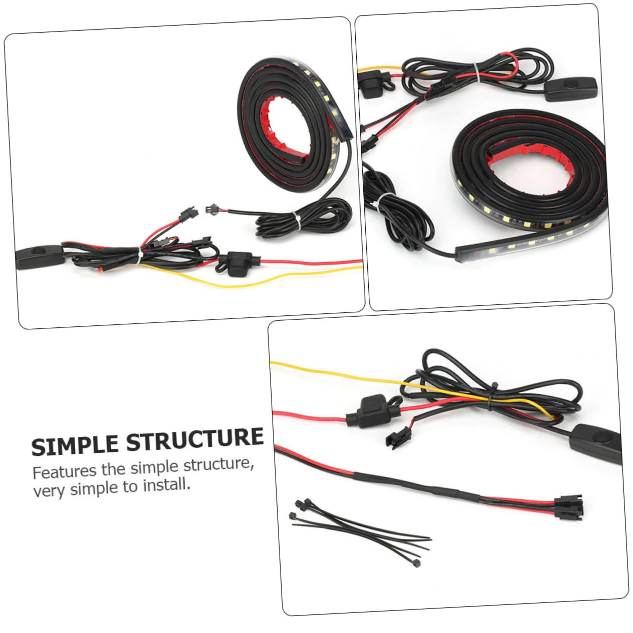 STOBAZA Striscia Luminosa per Cassone Pick-up 3 Pezzi, Luce Bilaterale per Camion, Accessorio Lampada Auto Compatibile per Guida Notturna e Illuminazione Cassone