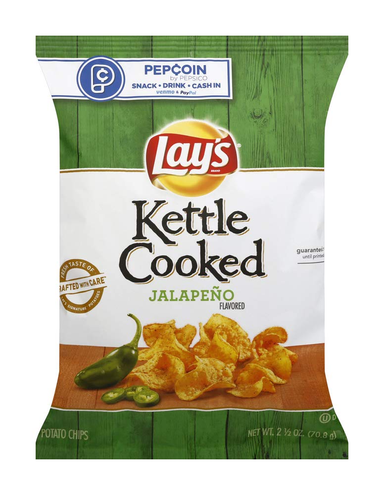 Lay's Kettle Cooked Chips, Sea Salt and Vinegar, 32 Ounce (Pack of 4)