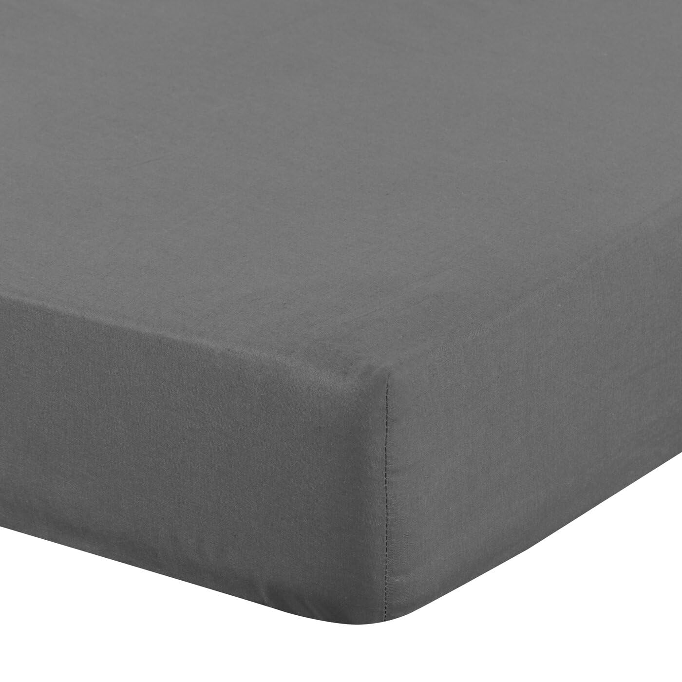 Drap-housse 160x200 coton Eurofirany lit double douillet couleur acier
