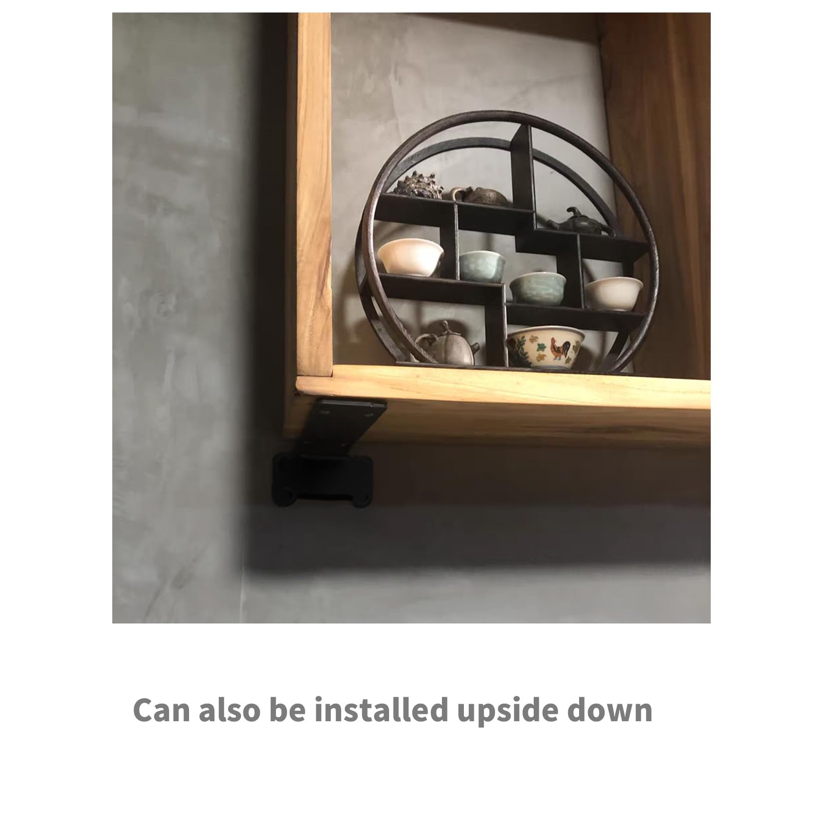 6-Pack Heavy Duty Shelf Brackets - 5x3 Inch Black Metal Floating Shelf Supports