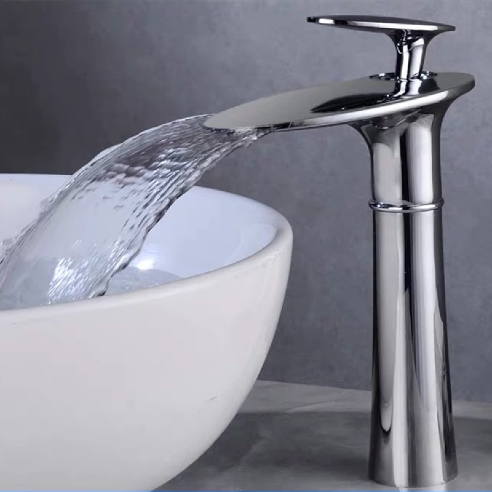 Robinet cascade salle de bain MESKEL mitigeur haut chromé