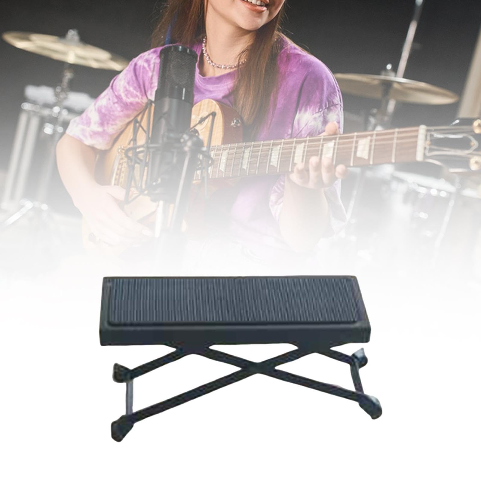 Menolana Guitar Foot Stool Widen Pedal Guitar Footrest for Ukulele Electric Guitar
