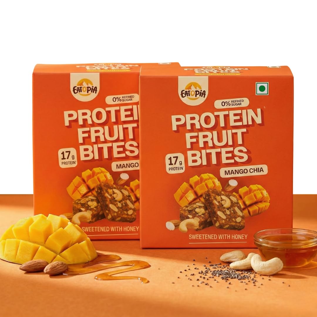 Eatopia Mango Chia Protein Bars without Sugar | 17g Protein per 100gm | No Preservatives & Refined Sugar | Dry Fruits Ener... - Review, Price and Buying Guide