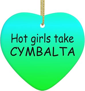 Hot Girls Take Cymbalta Ceramic Heart Hanging Ornament for Family Celebrations and Tree Decorations - Ideal Gift for Birthdays,New Year - Porcelain Xmas Decor Perfect for Home Or Office