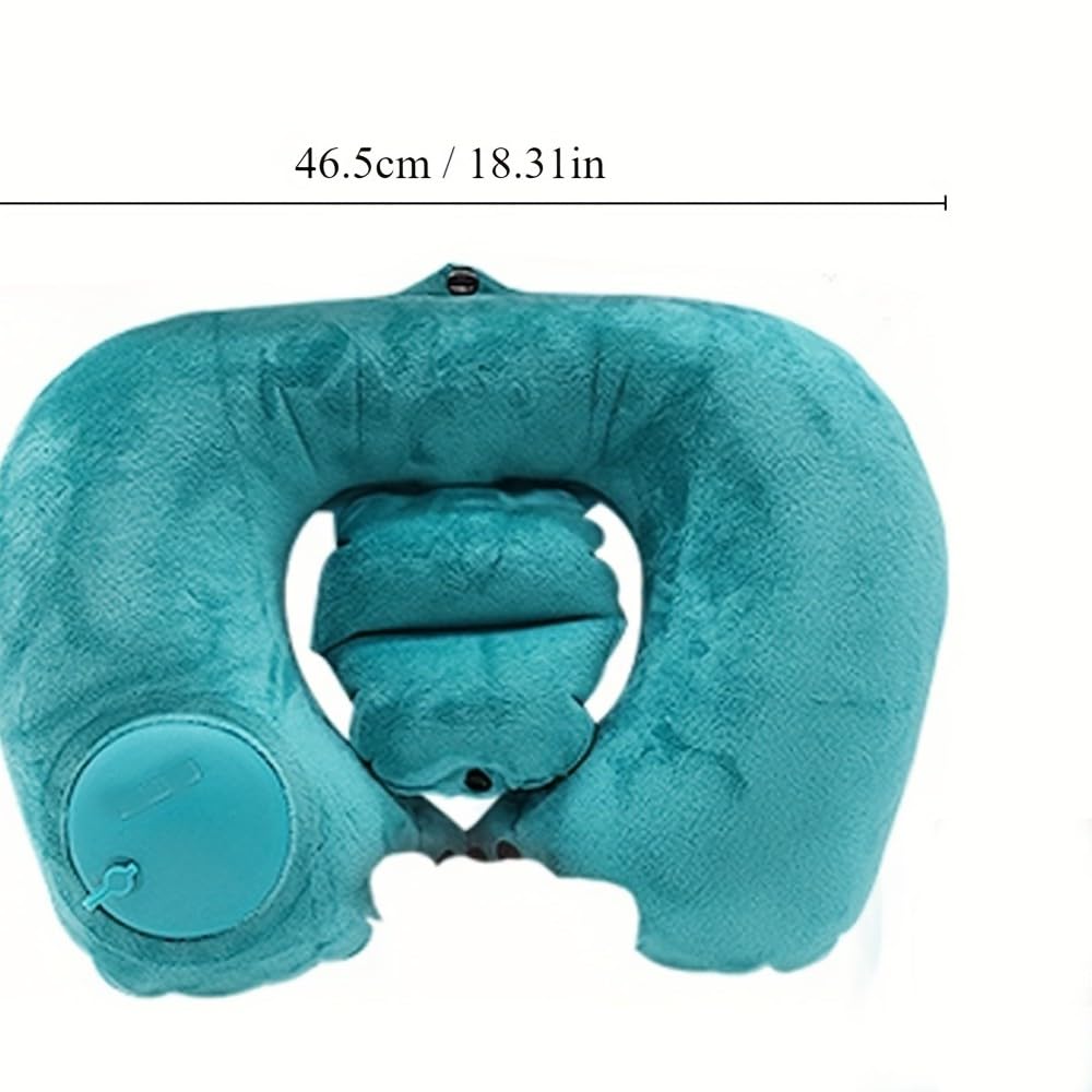 SMFUYT NYSDM 1pc Oreiller de Voyage Gonflable, Oreiller Ultraléger, Oreiller Cervical à Capuchon sur Avion, Oreillers Lavables Portables pour la Sieste au Bureau
