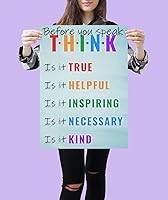 Vista 4 de Póster educativo de 12 x 18 pulgadas, póster inspirador y motivacional, elegante decoración de pared para el aula, mensajes inteligentes