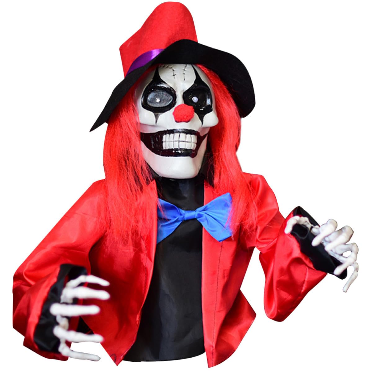 Clown Lumineux Halloween Piquet Jardin Rouge Décoration Extérieure