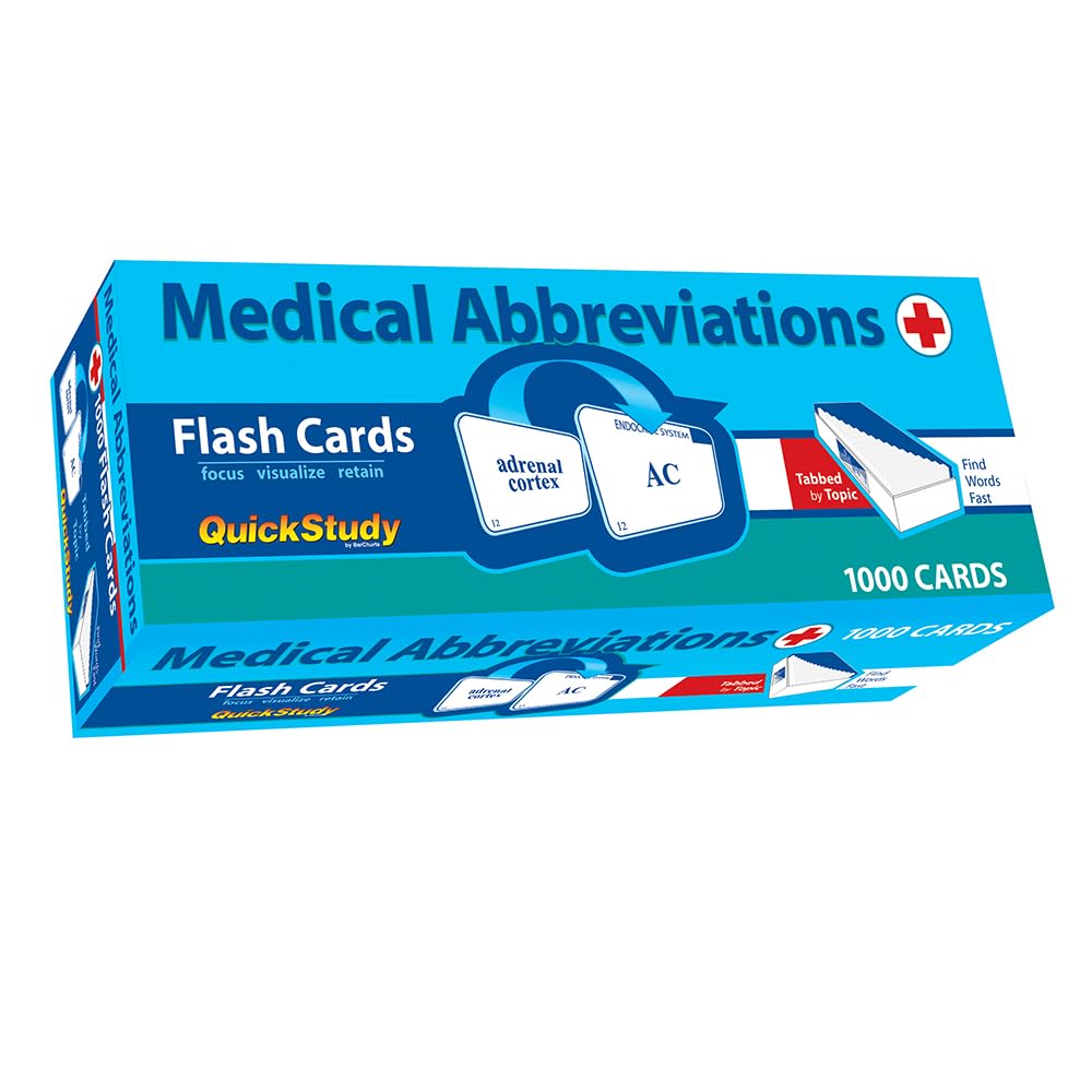 Medical Abbreviations Flash Cards (1000 Cards) A Quickstudy Reference