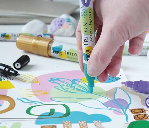 Miniatura 9 de KREUL 17843 - Solo Goya Triton - Marcador de pintura acrílica, punta de cincel, 1 a 0.157 in, lila