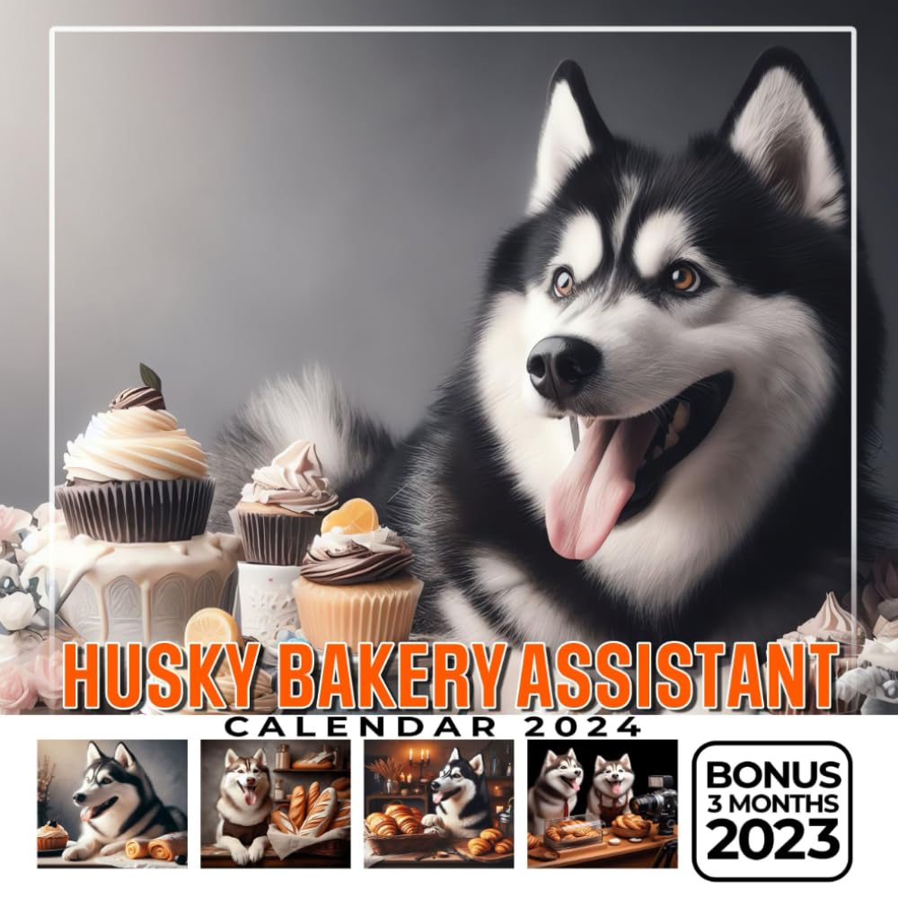 Husky Bakery Assistant Calendar 2024: Jan 2024 to Dec 2024, Bonus 3 Months Last 2023, 15 Months of Husky Bakery Assistant, Thick & Sturdy Paper, ... UK Bank Holidays, Kalendar, Calendrier