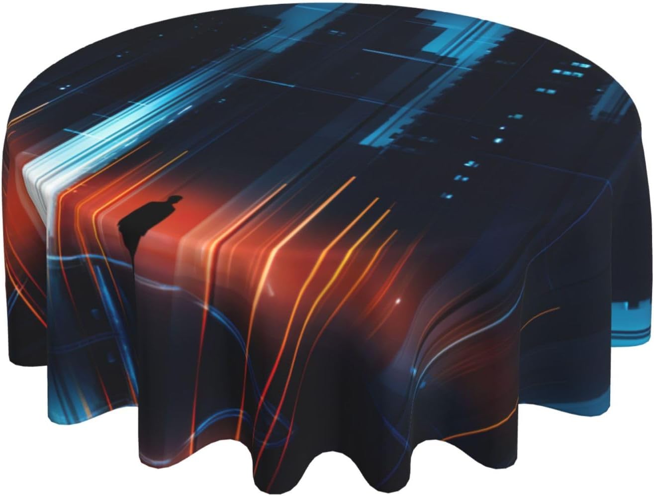 Abstract People2 Print Wrinkle Free Dining Table Cover for Birthday Party Farmhouse Tablecloths Up to 60 x 60 Inches