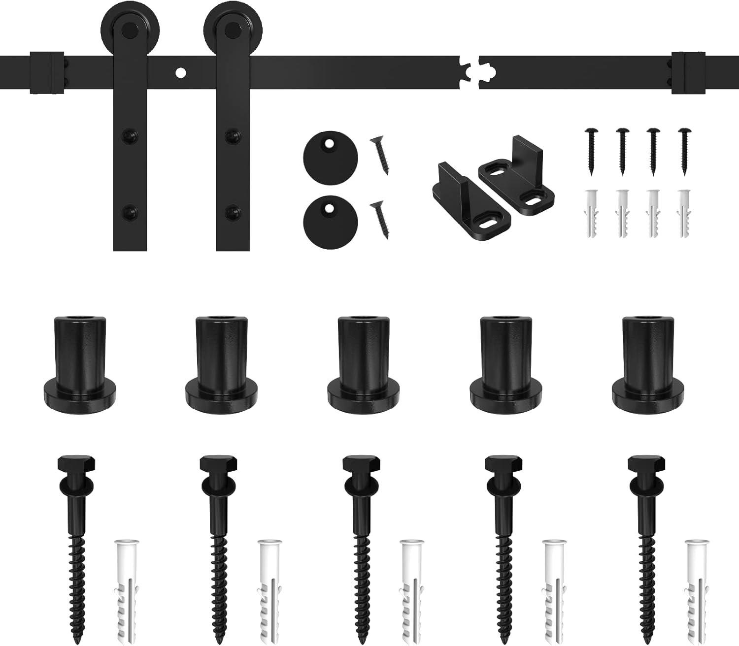 Buy WINSOON 6FT Single Sliding Barn Door Hardware Kit, Heavy Duty Barn
