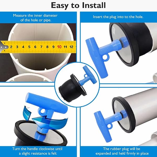 BOPOREAE Drain Plug Expansion Rubber Stainless Steel Scupper Plugs 1-1/2" to 1-3/4"-Pool Winterizing Plug, Return Pipe Marine Boat Deck Drainage Plug, Hull Livewell and Bailer Plugs, 2PCS by BOPOREAE - Image 5