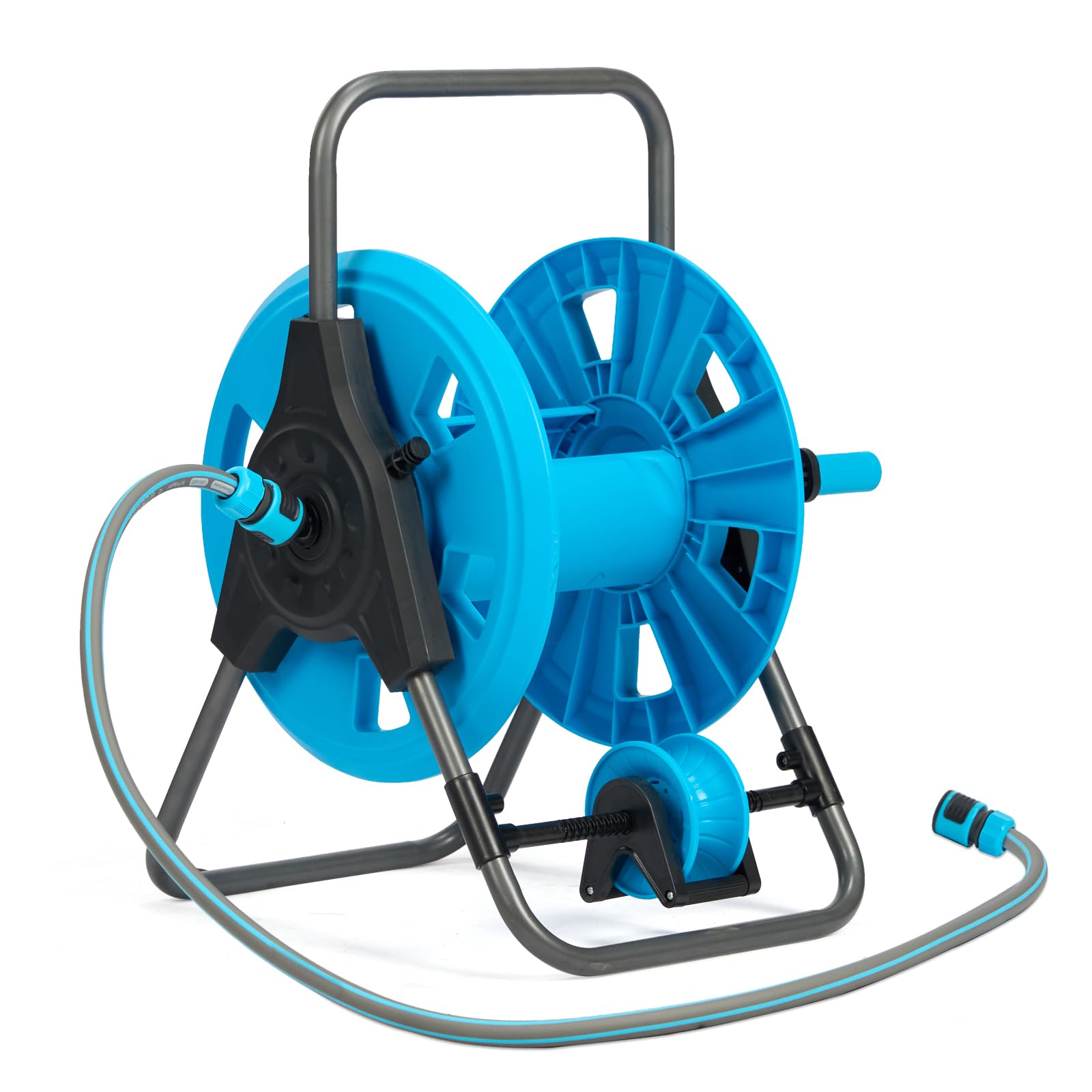 Outopee Hose Reel Without Hose, Garden Hose Reels Cart with Up to 60 m Capacity for Garden, Backyard, Portable, Stable, Light, Prevents Twisting, Blue