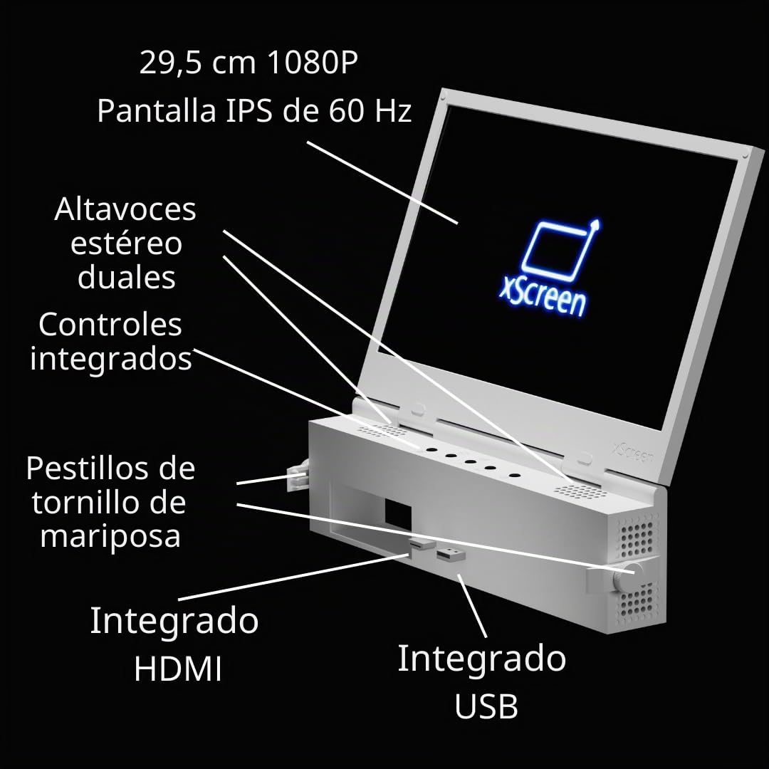 UPspec Gaming xScreen - Pantalla portátil IPS de 11.6 1080P FHD 60Hz para Xbox Series S (no incluida) - Diseño único sin Cables