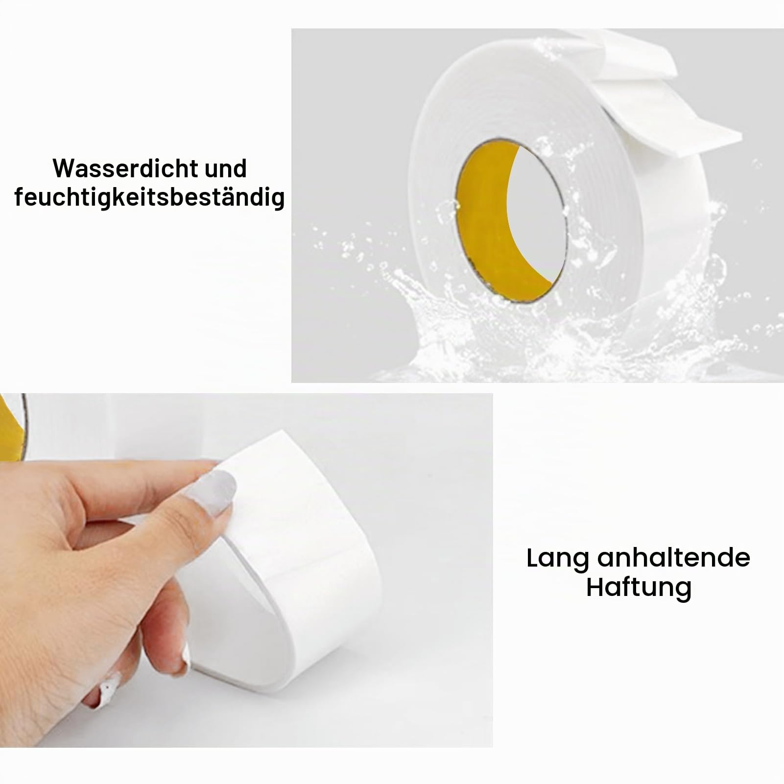 APLI 13986 Doppelseitiges Schaumstoff-Klebeband, 19 mm x 2,28 m, Weiß