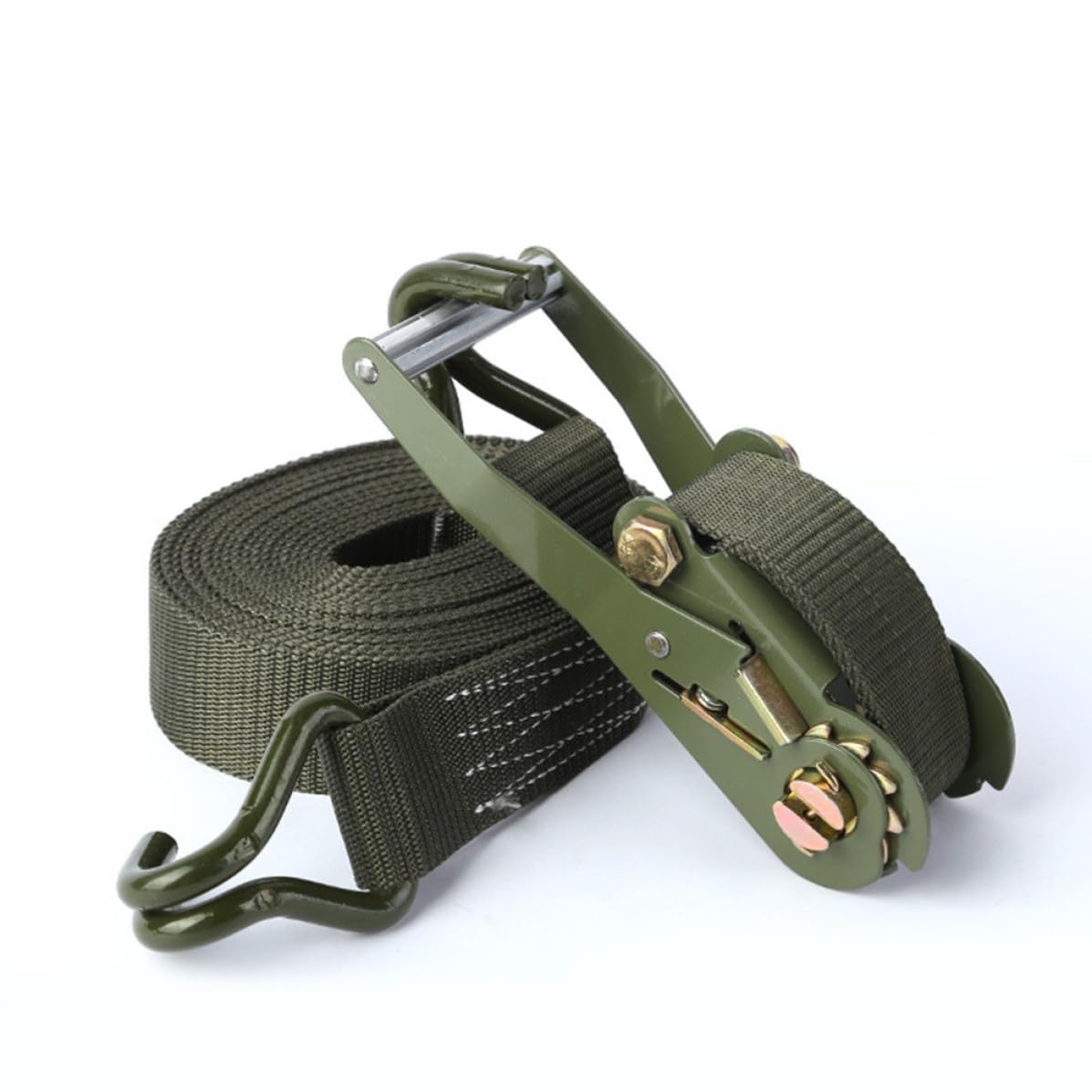 DECHOUS Ratschengurte Spanngurte mit Haken für Motorrad und LKW 2 Zoll Breit Metall und Polyester Kompakte Struktur Flach und Weich 1 Satz für Sicheren Transport