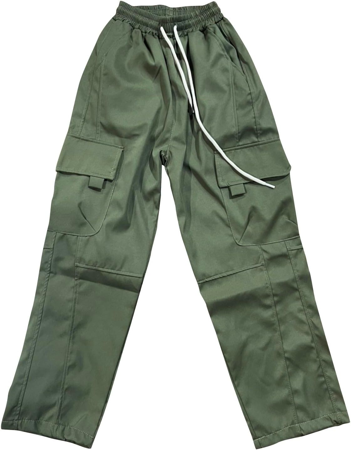 WENKOMG1 Men's Casual Cargo Pants, Lightweight Ripstop Water Resistant Relaxed Fit Outdoor Hiking Work Pants, M-5XL