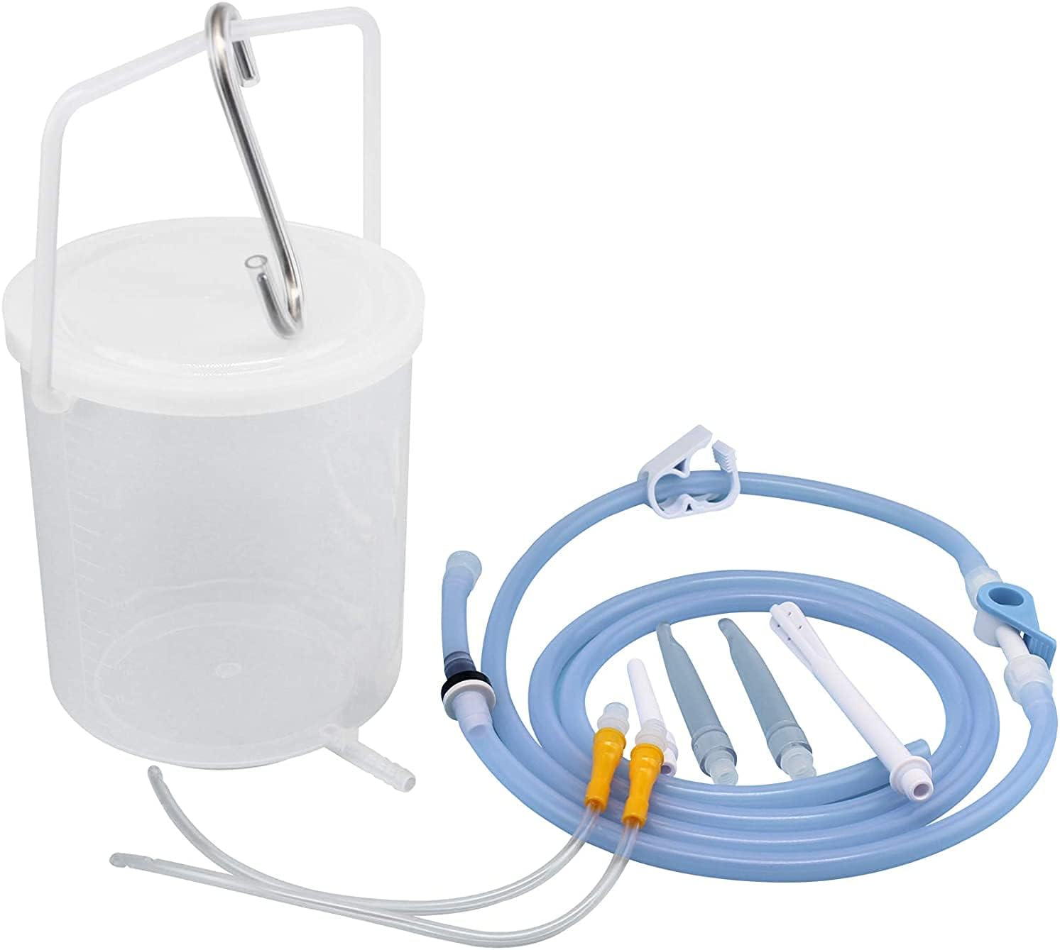 TopQuaFocus 2L Plastic Enema Bucket Kit Clear Reusable Colon Cleanse
