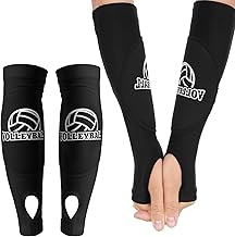 1 Paar Volleyball Armschoner Jugend,Volleyball Unterarmschutz Zubehör für Sport Armstulpen,Anti-Rutsch Volleyball Unterarme Schutzpolsterung mit Schutzpolster Daumenloch,für Kinder Train