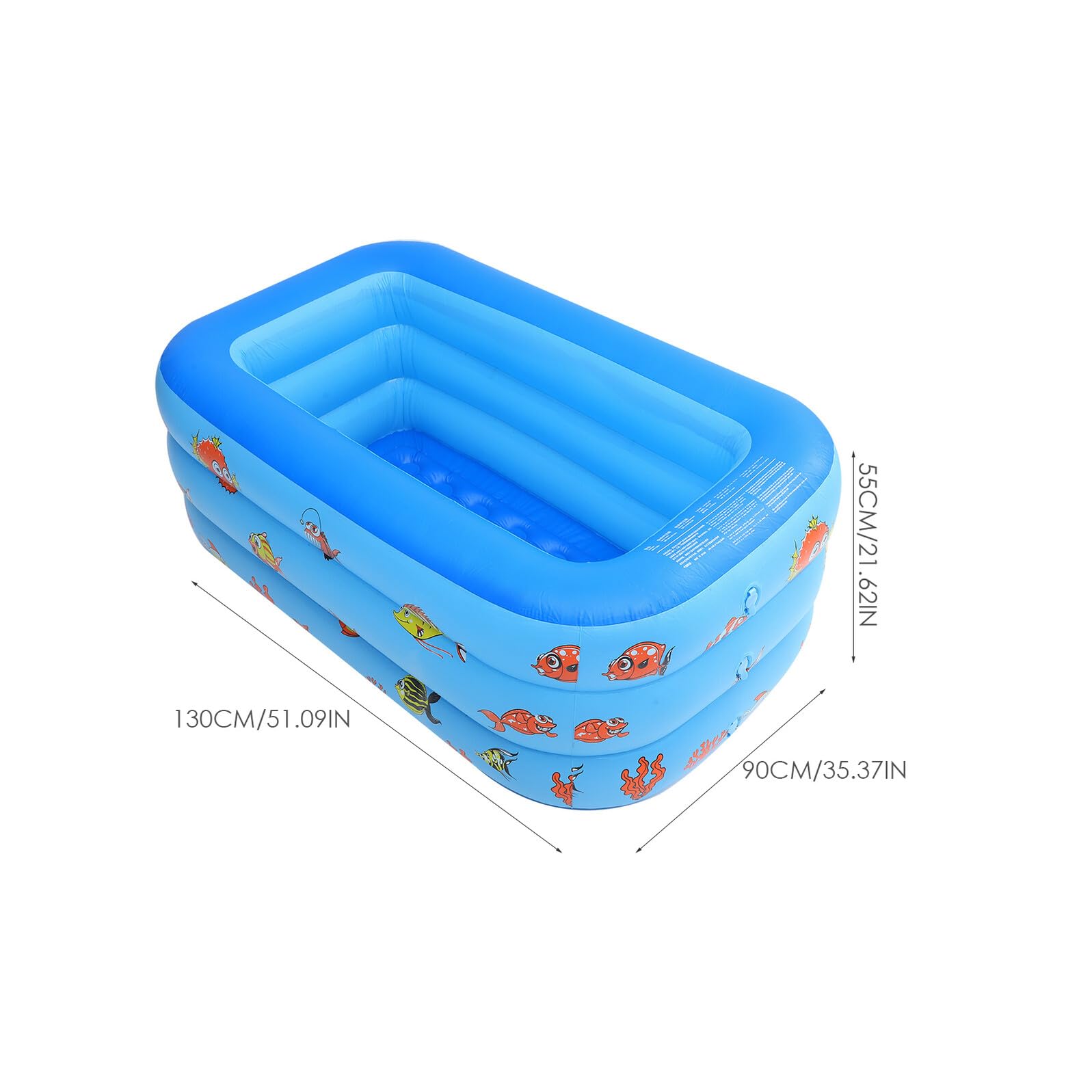 Piscina Infantil Inflable de PVC, Tres Capas, Azul para Niños