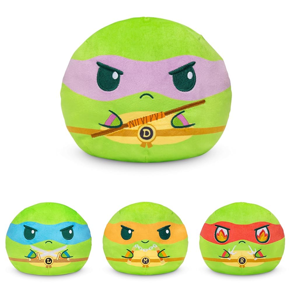 TeeTurtle Teenage Mutant Ninja Turtles 6 Reversible Plushie Bundle - Includes Raphael Donatello Leonardo and Michelangelo - Cute