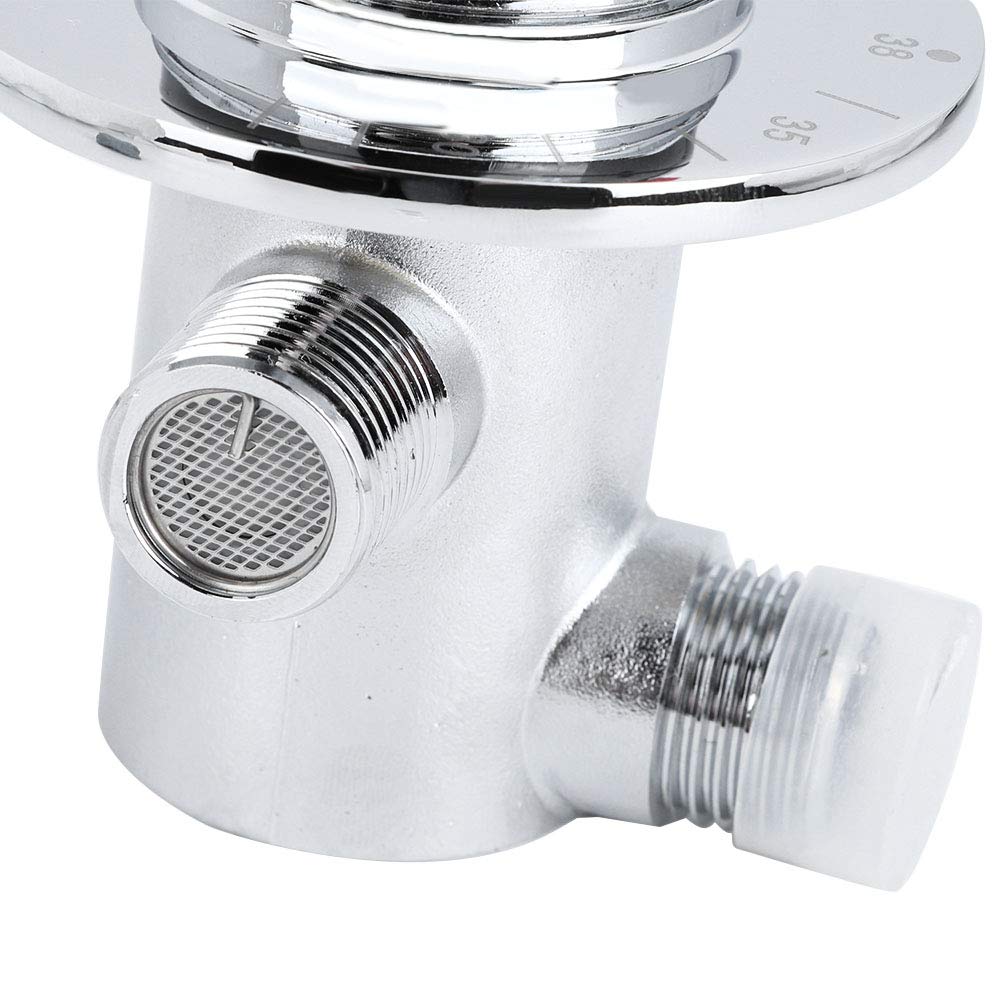 Mitigeur Thermostatique pour Douche et Bain - Mélangeur en Laiton avec Vanne pour Chauffe-Eau Domestique