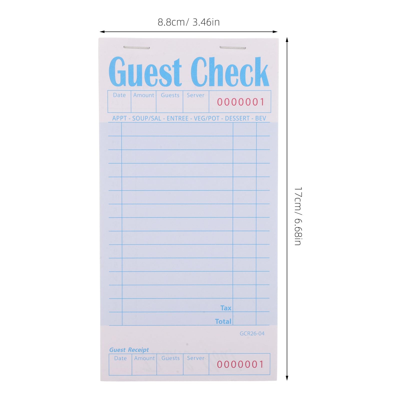OUNONA Bloc de notas para clientes (paquete de 10), cuaderno para pedidos de de restaurante, libro de tickets de servicio de alimentos, libro de pedidos para camareras para personal de hostelería, 50