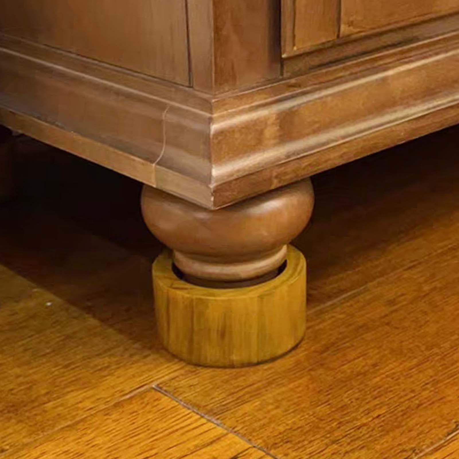 Elevador de Cama 4 Piezas Elevadores de Muebles para Sofá, Armarios Elevadores Mesa y Silla Madera Cilíndrica Natural para Mesa Armario Cama (4.5x10cm)