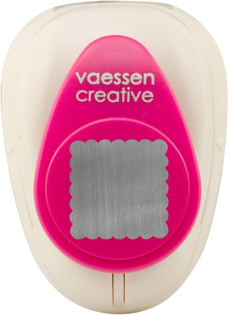 Vaessen Creative Craft Paper Punch - Scalloped Square - 1,9 x 1,9 cm - Circle Cutter for Crafting and Card Making