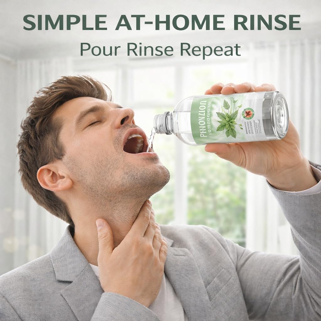 Tonsil Stone Mouthwash, Tonsil Stone Remover with Peppermint & Tea Tree, Daily Oral Care Rinse for Fresh Breath & Clean Feeling