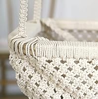 Vista 1 de Silla columpio de macramé para bebé, hamaca para bebé, columpio colgante para bebés, columpio bohemio para bebé, columpio para bebé al aire libre e