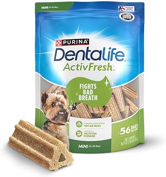 Dentalife Purina ActivFresh Dental Dog Chews, Small/Medium, 56 ct Pouch