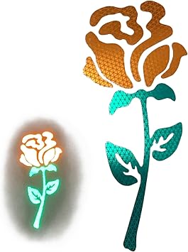 High-Intensity Grade Reflective Rose Car Decal, Customizable, Multiple Colors and Size Options, Orange, 6inches