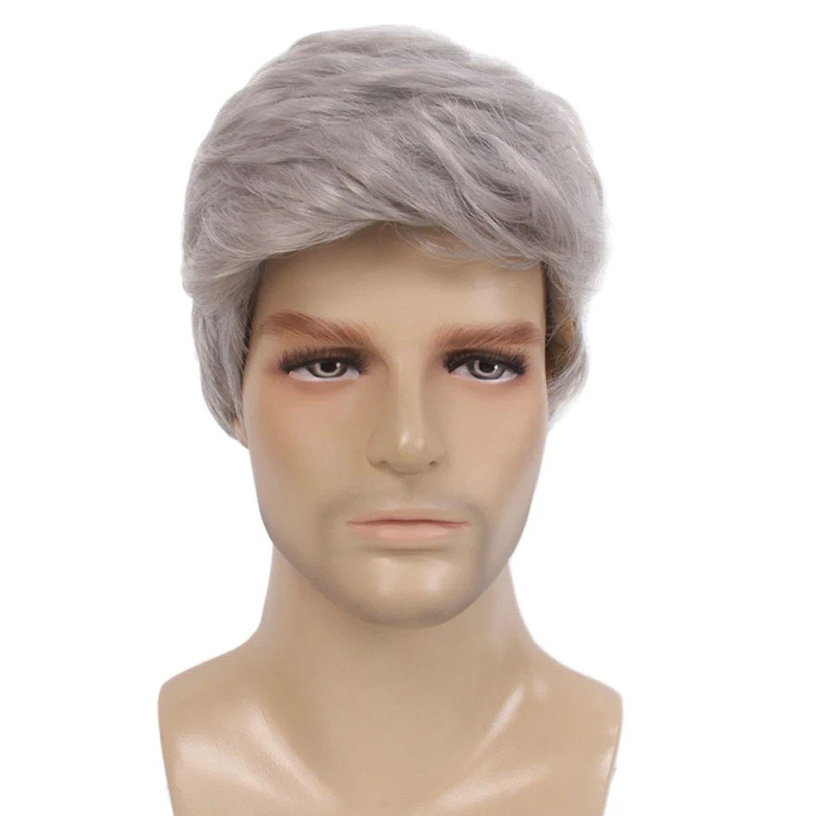 1 Pezzo Di Capelli Corti Grigi, Rete Per Capelli, Personalità Bella, Parrucca Da Uomo Creativa, Oggetti Di Ruolo, Decorazione Di Pettinatura Quotidiana.