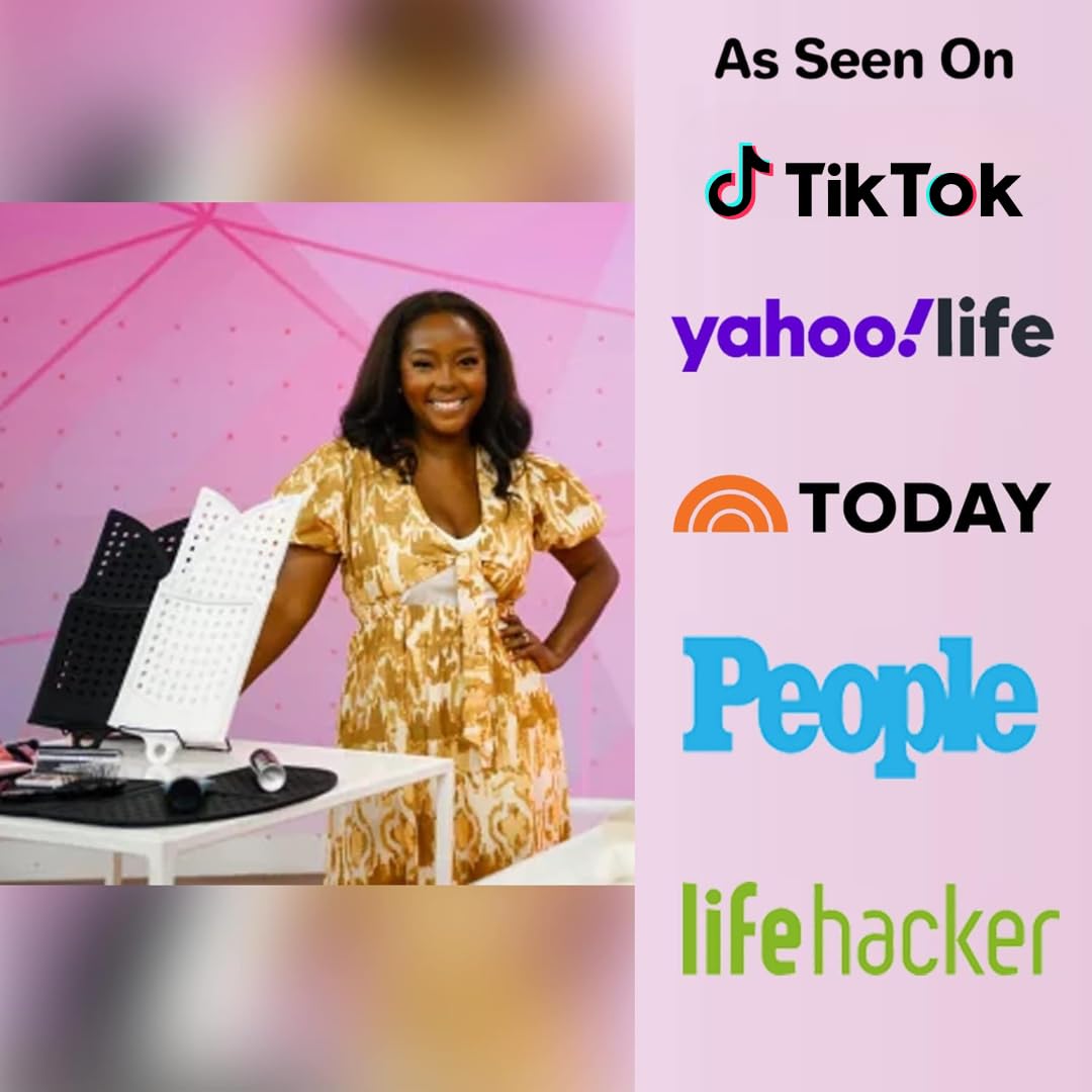 Sink Topper Bathroom Counter Cover & Storage Saver, Foldable Silicone Mat for Hot Tools, Hair Styling & Makeup, Beauty Brush Cleaning Mat, RV Camper Sink Cover & for Small Spaces (Large Pearl)