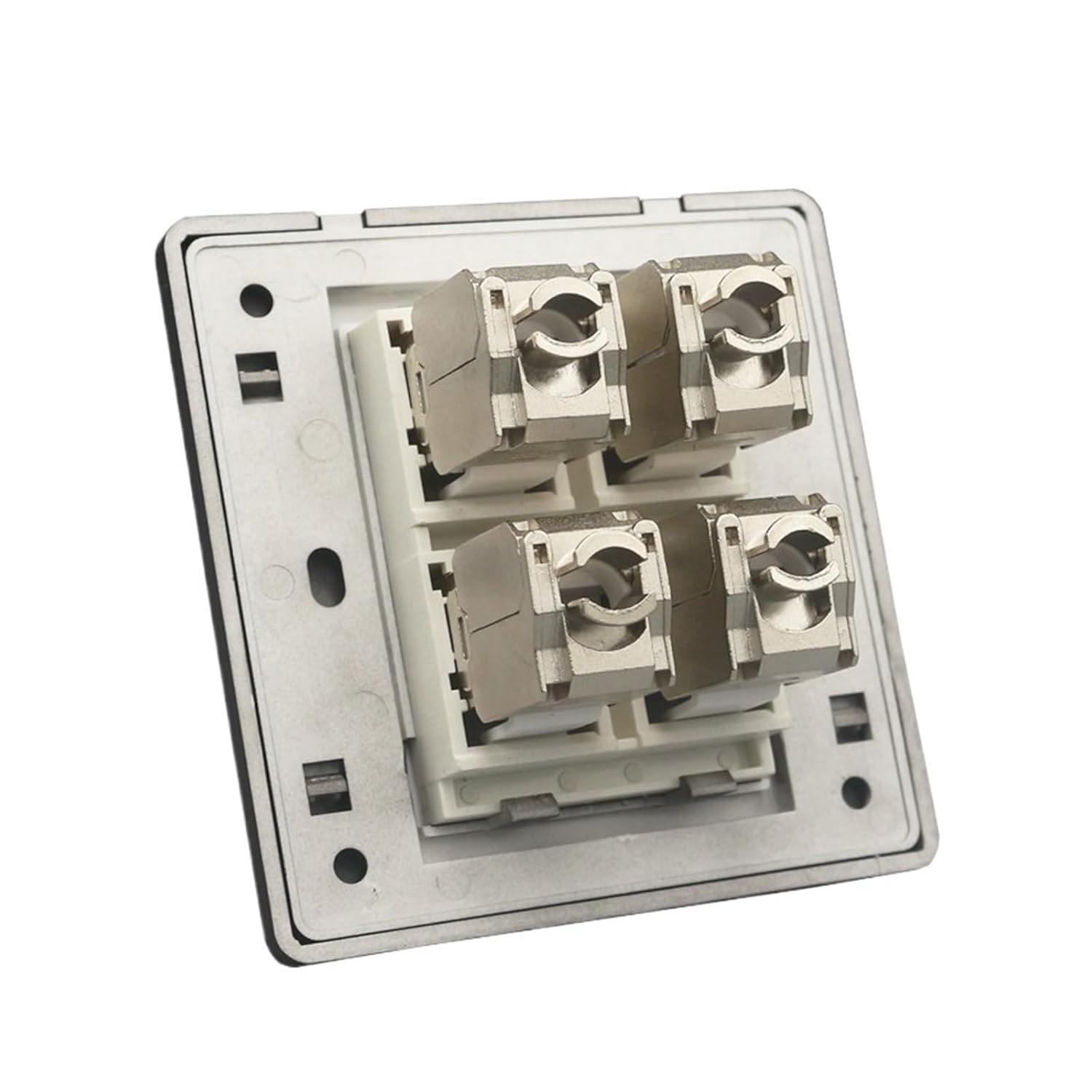 4 Groups CAT7 CAT.6A RJ45 LAN Ethernet Cable Wall Plate with 8P8C Shielded CAT6A 7 Keystone Jacks(CAT7)
